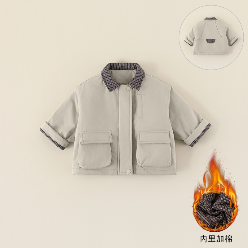 儿童棉服冬季2025新款中小童秋冬保暖夹棉外套宝宝加厚上衣AW059