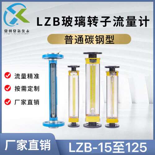 常州常新LZB-40玻璃转子流量计DN40法兰式气体液体测量智能数显