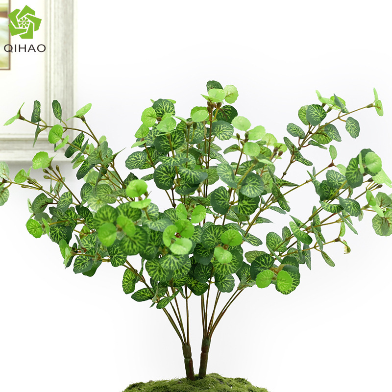 仿真把束海棠叶 客厅装饰植物绿萝叶家居摆件 仿真植物海棠叶