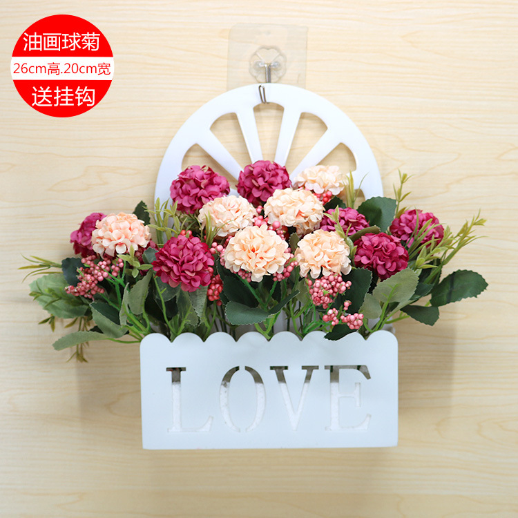 挂墙花篮仿真花家居挂壁挂饰假花卧室客厅墙上小装饰餐厅墙面挂件