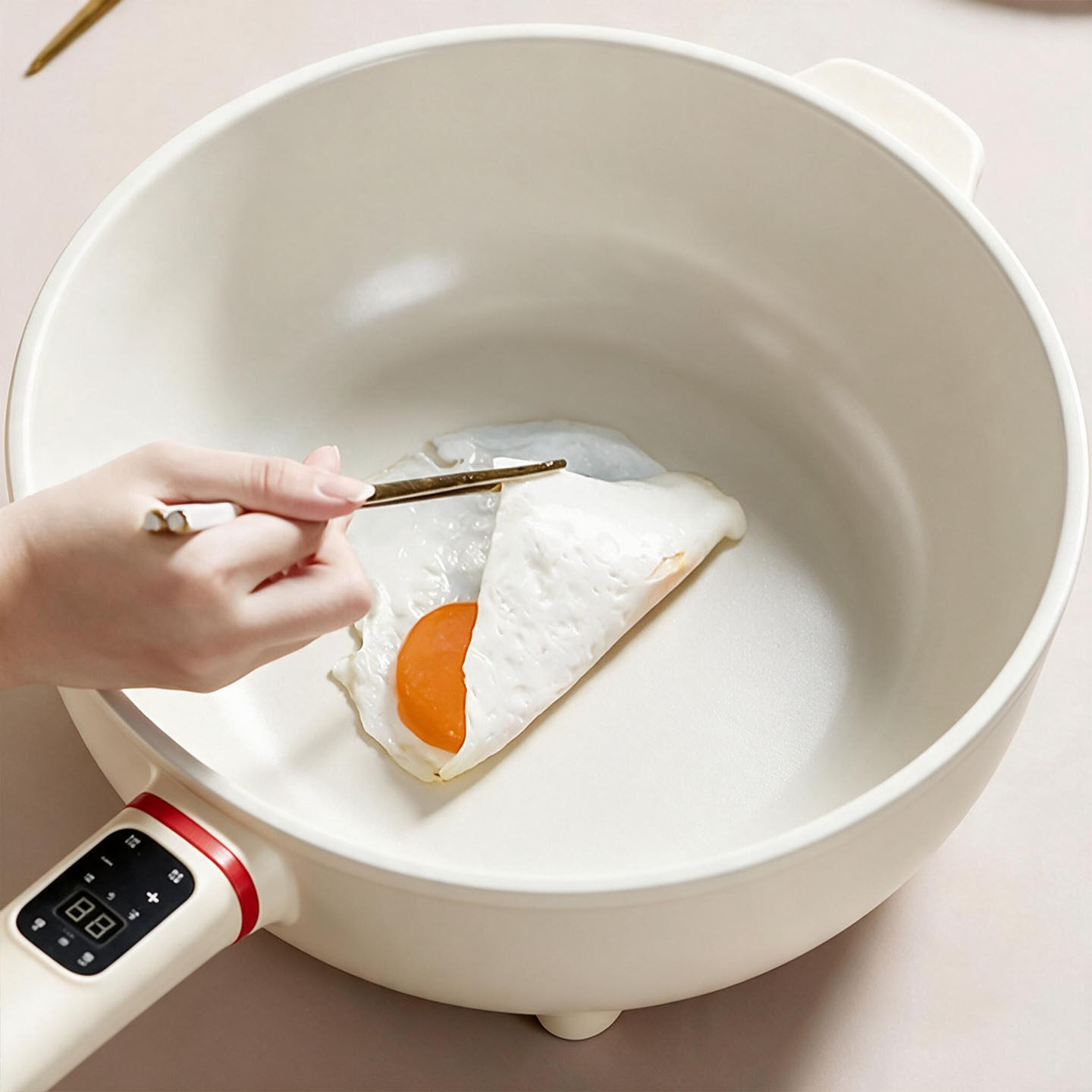 日本真钛陶瓷平底不粘锅电炒锅2026年新款炒菜一体式小型一人电锅