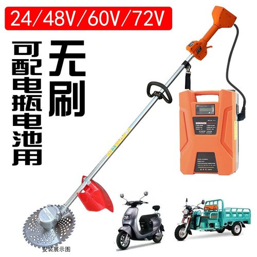 跨境便携电动割草机农用园林充电式除草机修草坪剪草锂电池打草机