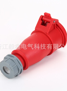 5芯32A 工业防水连接器红色航空防爆欧规五孔连接器3P+E+N 225X