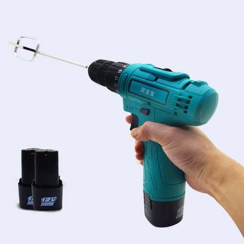 陶艺手持搅拌机釉料搅浆机双速电动无线锂电钻大扭力双电池打蛋器