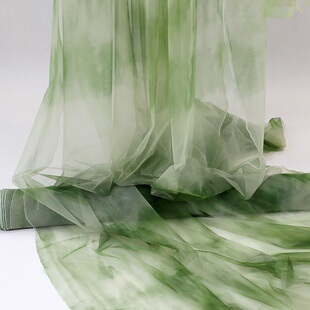 绿色纱幔布料中式吊顶装饰中国风婚庆婚礼背景国风古风网红纱布料