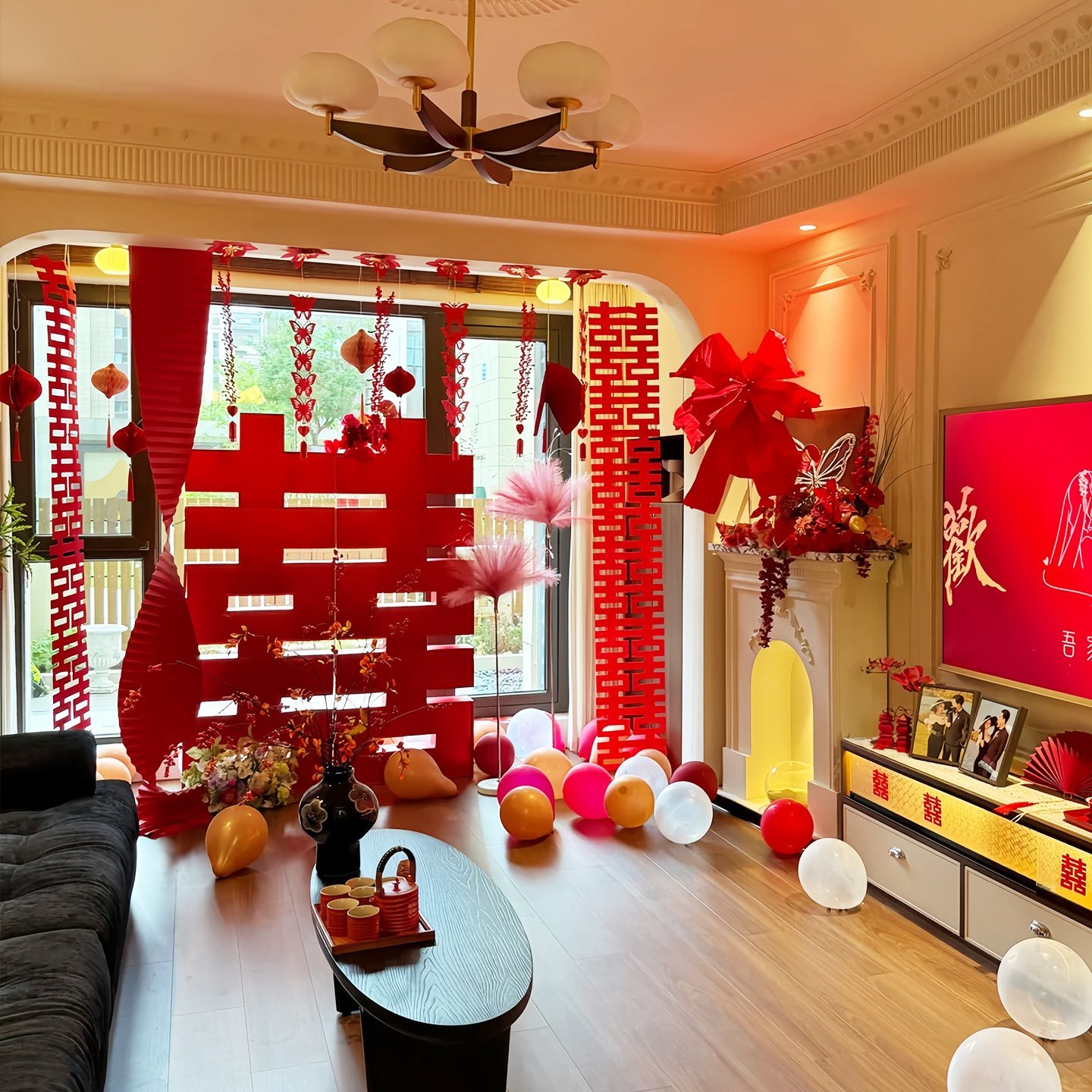 婚房装饰客厅窗帘拉花布置套装长条折纸挂饰结订婚男女方卧室装扮,节庆用品/礼品,婚房装扮用品,淘宝优惠券,粉丝福利购,淘宝优惠卷