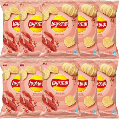 12-1月产新货乐事薯片香辣小龙虾40g小吃零食大礼包混装休闲膨化