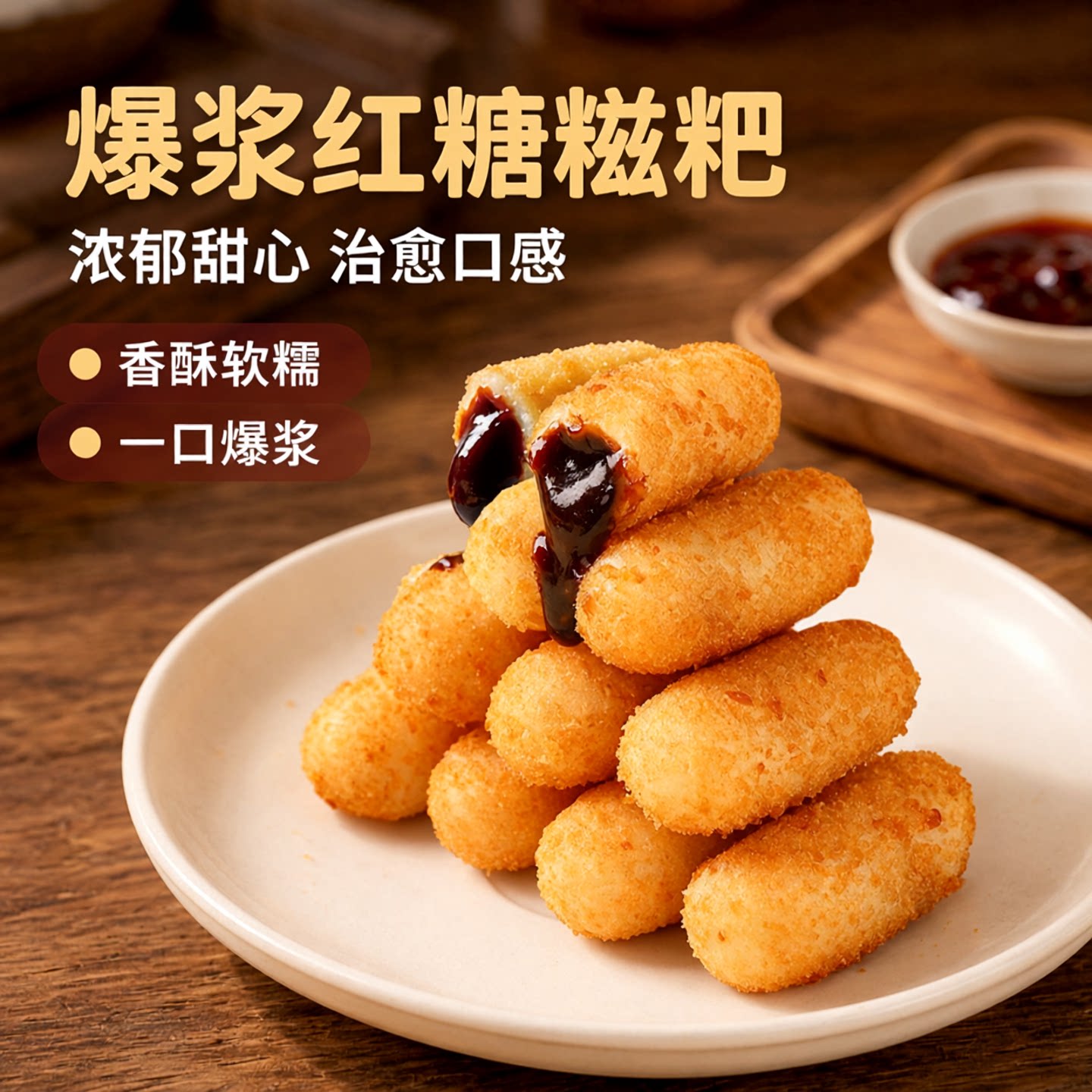 千味央厨寻味狮爆浆红糖糍粑夹心糕点油炸火锅店糍粑