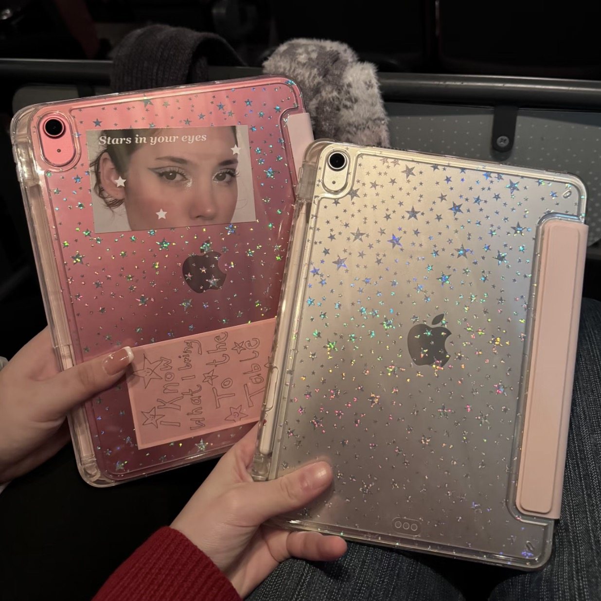 ins韩国DIY女孩星星贴纸Y+三折适用ipad11保护壳air7/8新款ipad10带笔槽pro11英寸防摔10.2/10.9平板保护套女