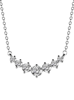 微笑七星闪钻项链女仿真莫桑钻吊坠高级感小众百搭送女友礼物