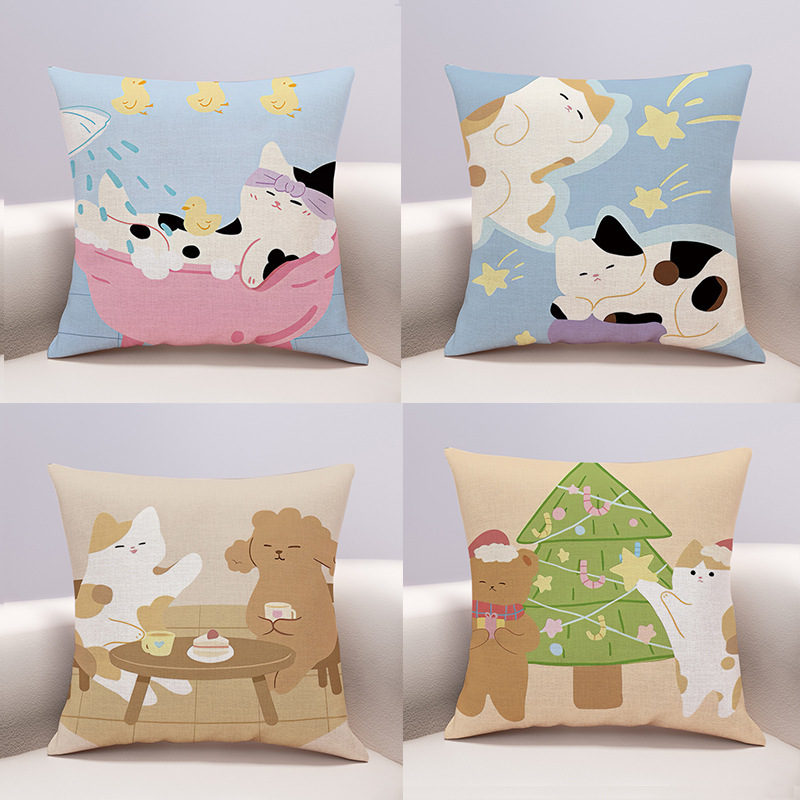 北欧奶油时光派对简约抱枕沙家居客厅样板房棉麻腰枕套靠枕靠