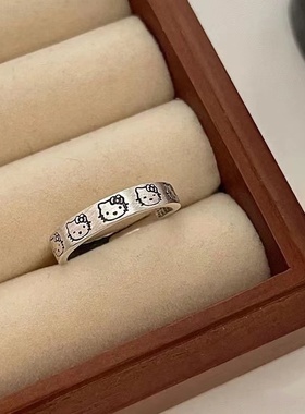 hellokitty戒指凯蒂猫全头像指环kt猫情侣戒子女卡通可爱闺蜜礼物