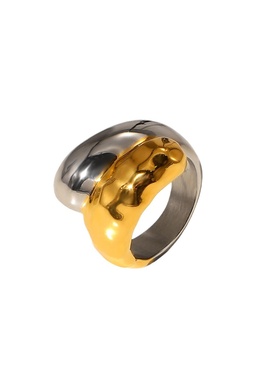 高抛光不锈钢朋克连接彩色十字戒指首饰光滑银金连接交叉手指戒指