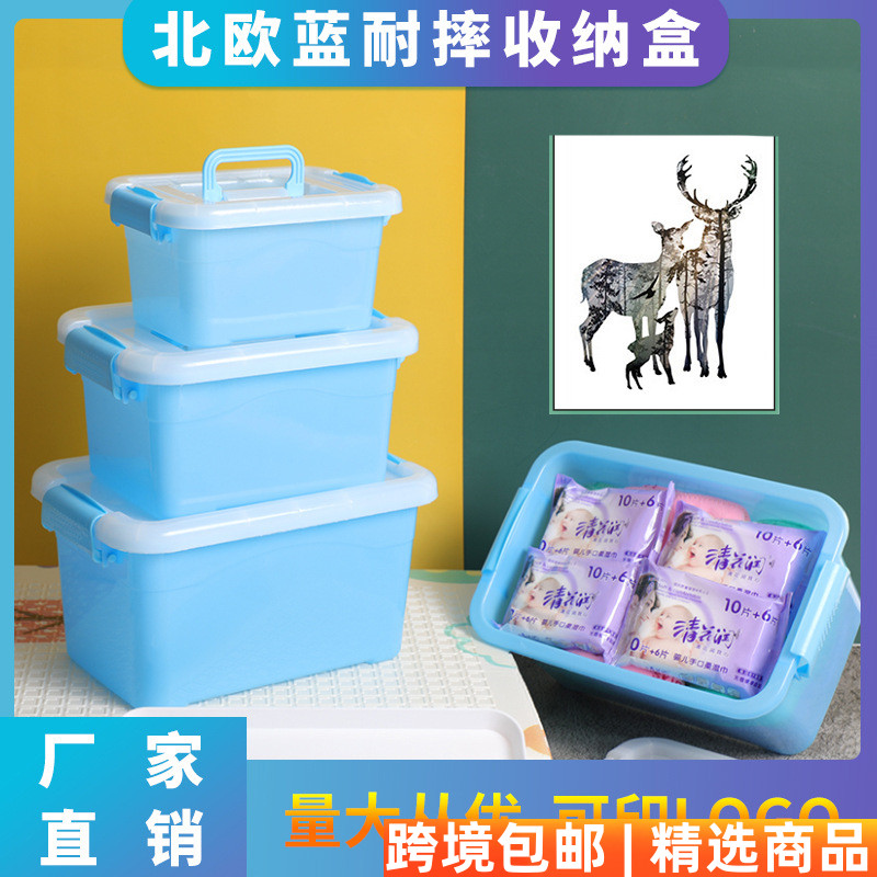 塑料收纳箱包装箱带盖手提收纳盒玩具洗衣凝珠食品包装盒