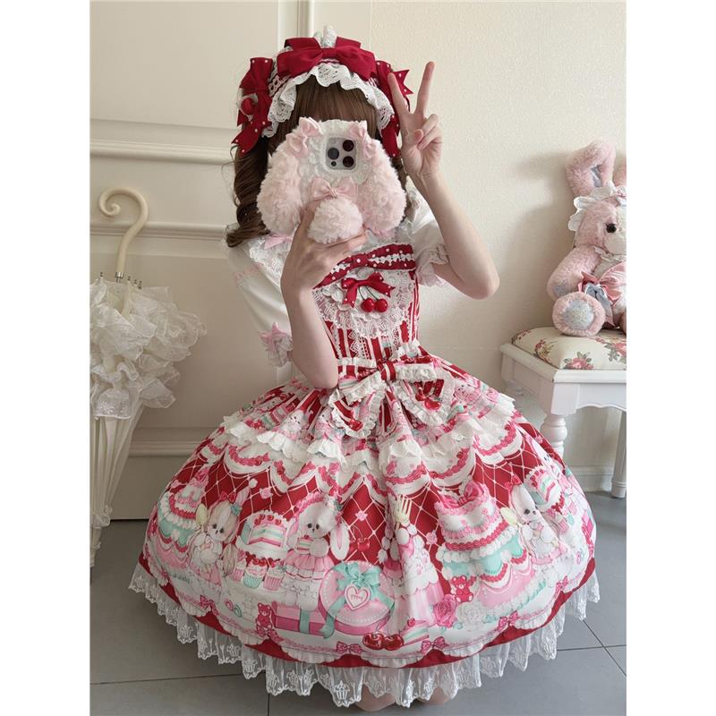 ~原创设计Lolita洋装小众jsk吊带连衣裙女