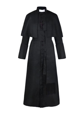 现货纯色牧师cos服神父修女中世纪复古长袍cosplay服装工厂