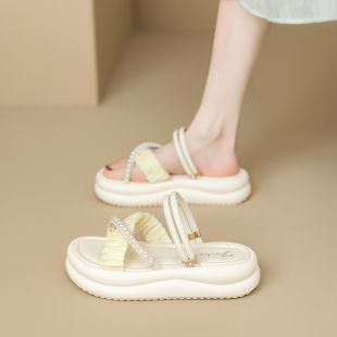 时尚踩屎感两穿凉拖鞋女款2025夏季新款外穿配裙子仙女风显瘦凉鞋