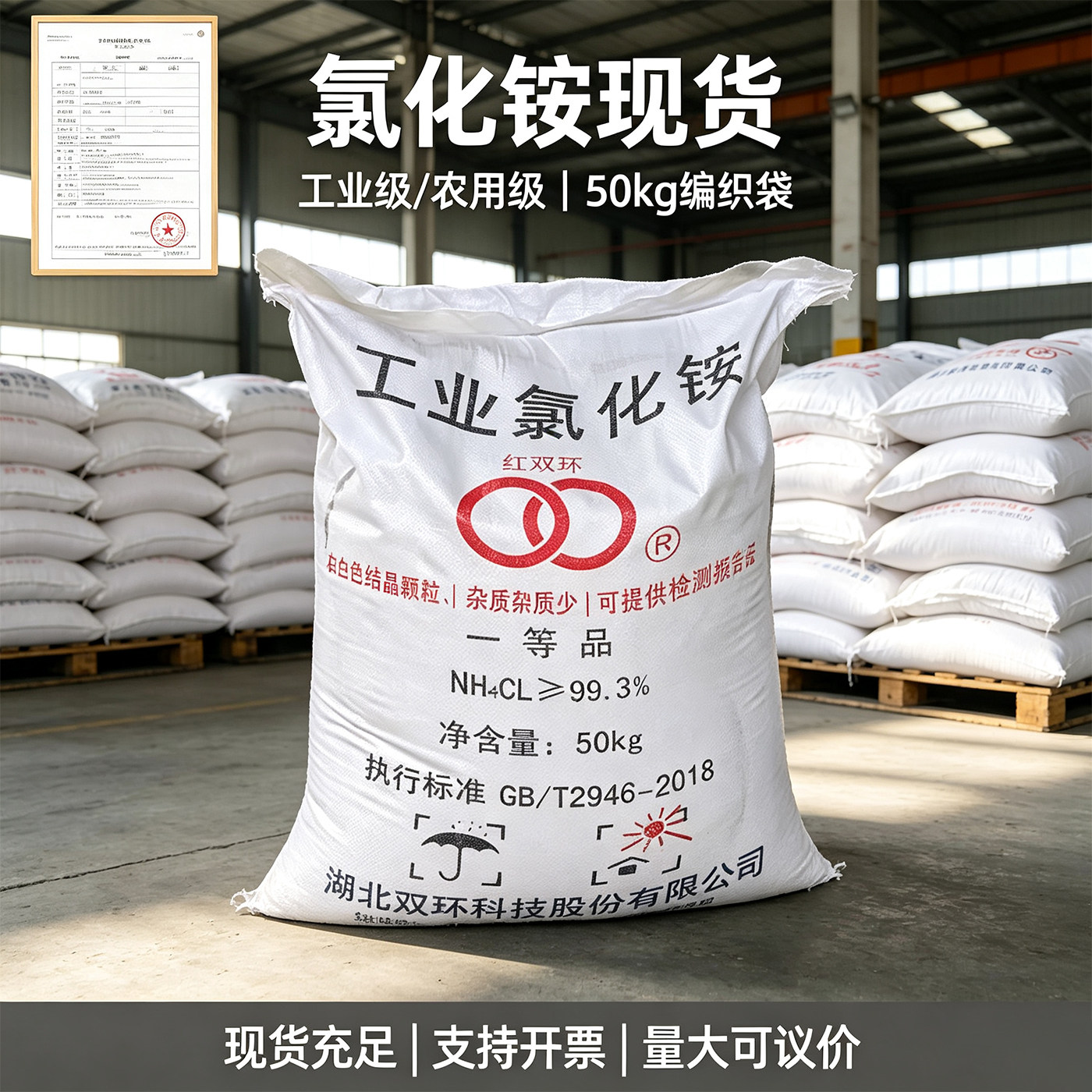 工业级氯化铵 50kg电盐电镀精密铸造氮肥胶水快干剂