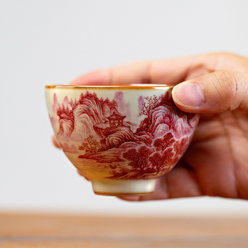 善窑厂手绘汝窑高温原矿入釉