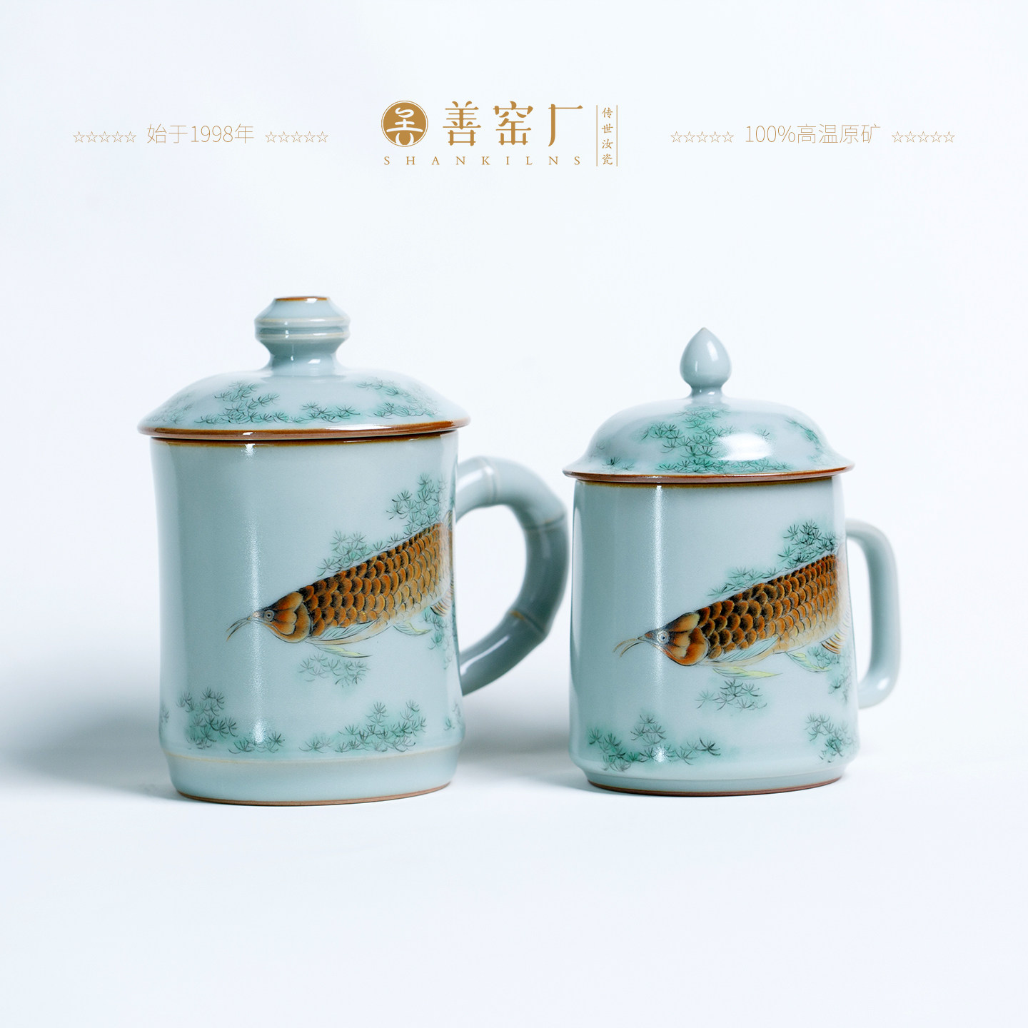 善窑厂粉彩手绘原矿高温汝瓷