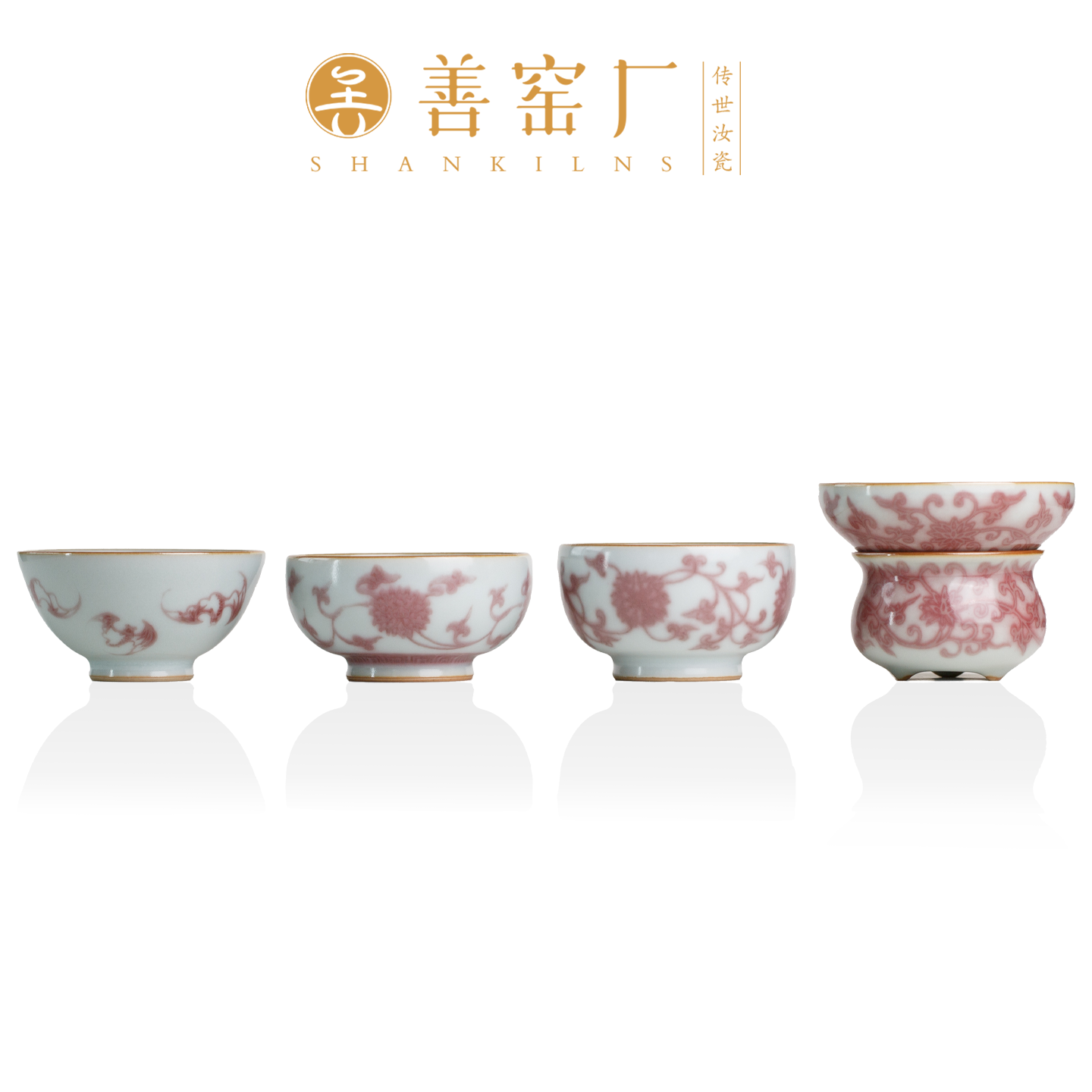 善窑厂善明款汝窑釉里红杯子天青汝瓷景德镇陶瓷主人杯单杯品茗杯