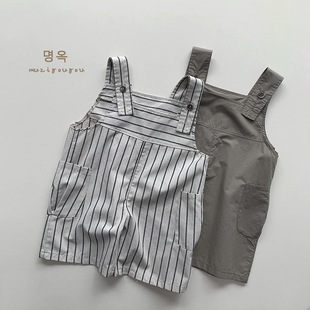 百搭潮系~儿童背带裤夏季薄款 男女童连体衣宝宝韩版潮童连体中裤