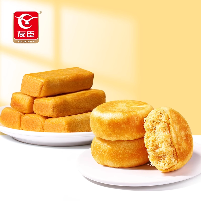 友臣500g肉松饼+500g肉松棒组合装营养早餐健康充饥休闲零食整箱