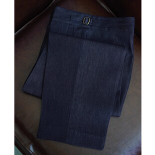 男士秋冬复古宽松牛仔西裤百搭休闲高腰长裤男古着廓尔格直筒西裤