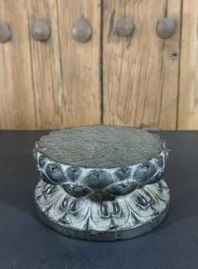 莲花座青刻底座中式仿古壶承假山盆景茶宠摆件