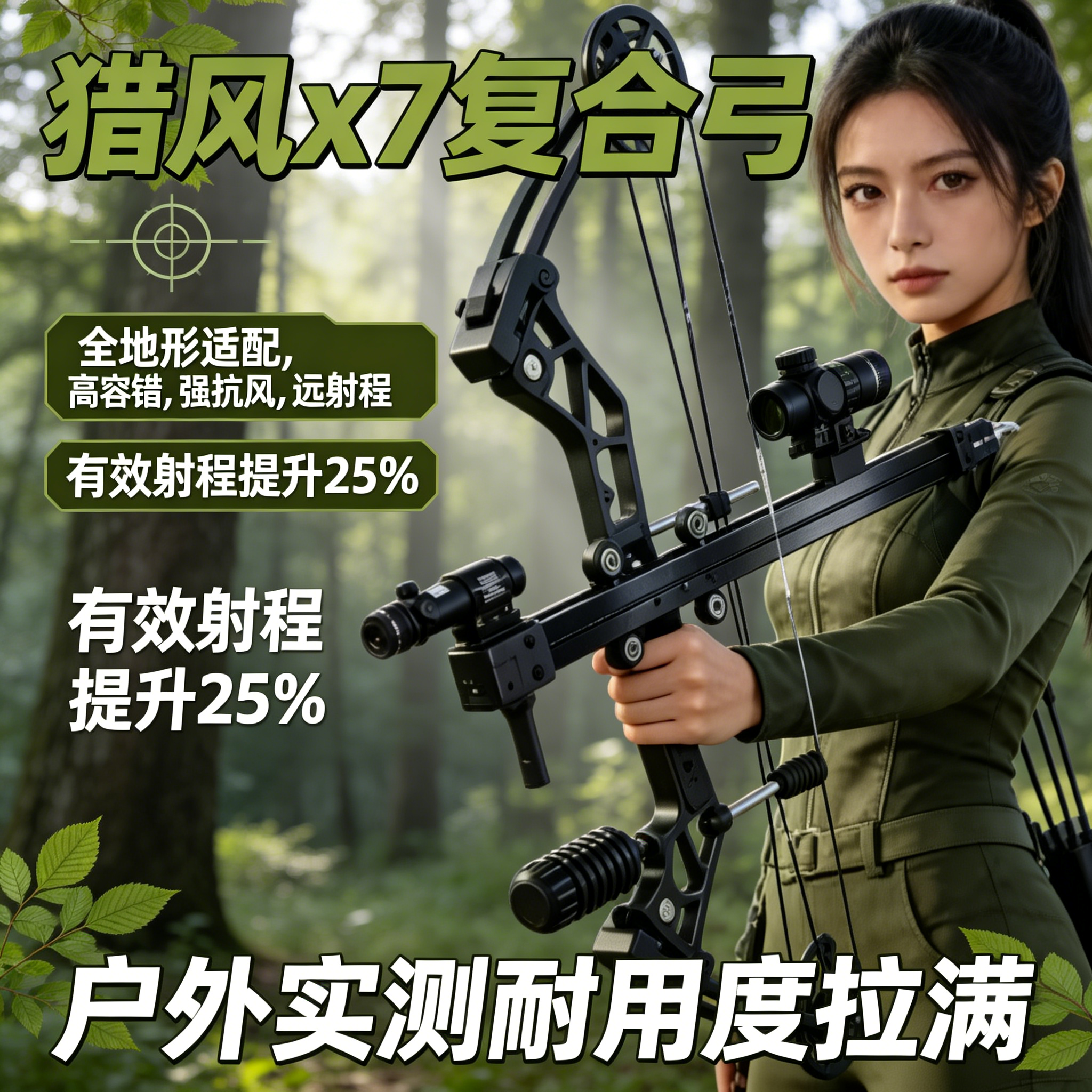 2026新款连发远程突鹰复合弓成年人大威力激光钢珠弹弓打山鸡专用