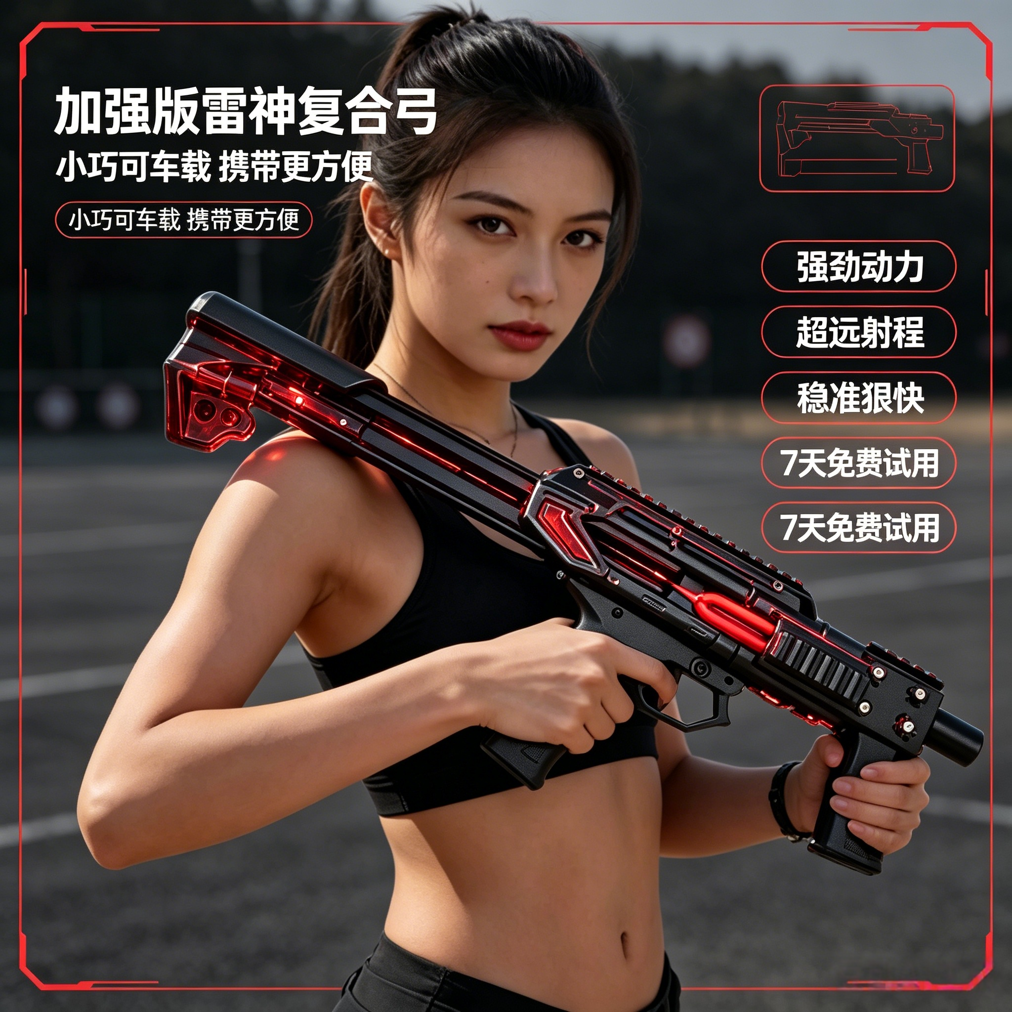 雷神复合弓激光连发弹弓高精度枪式斑鸠王子大威力户外成年人专用