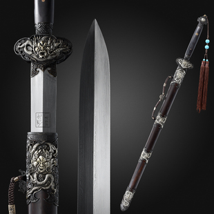 龙泉尊武刀剑锻打花纹钢 清剑赵沛炎手工作品 尚方宝剑收藏未开刃