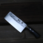 龙泉螭龙手工锻打家用菜刀粉末钢中式 复古风切片刀纯切超锋利耐用