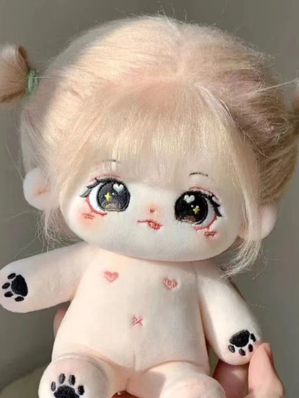 棉花娃娃官方正品小绒20cm公仔女孩裸娃衣服无属性玩偶有骨架正版