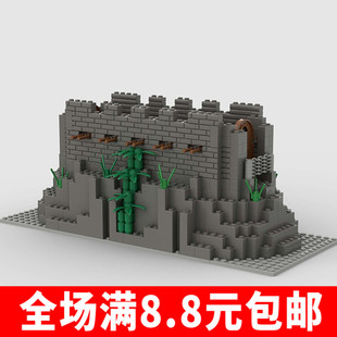 军事基地城楼哨站战争堡垒步枪人仔士兵防守塔拼装玩具积木小颗粒