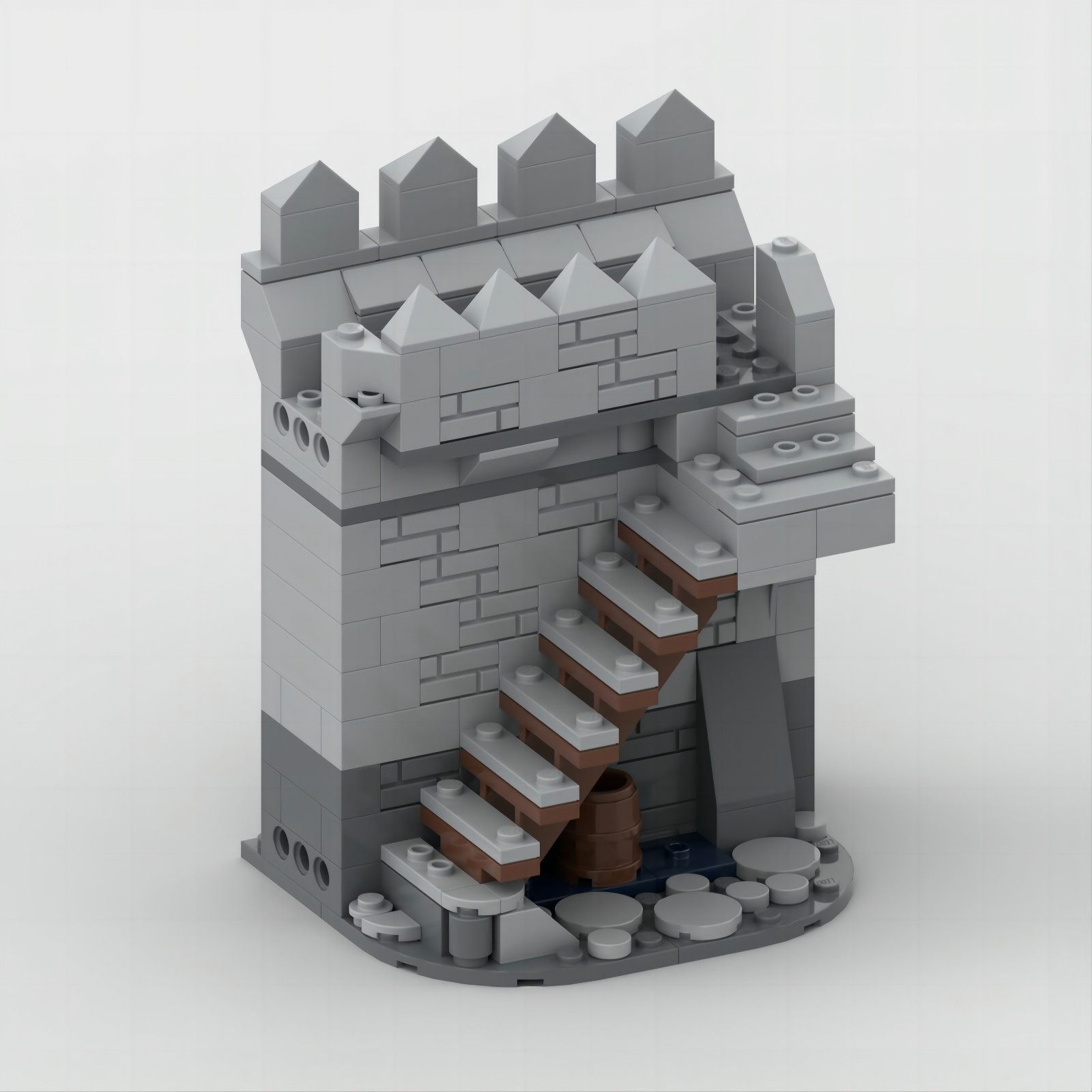 moc积木中世纪城堡围墙中国城池古代城墙兼容乐高小颗粒拼装玩具