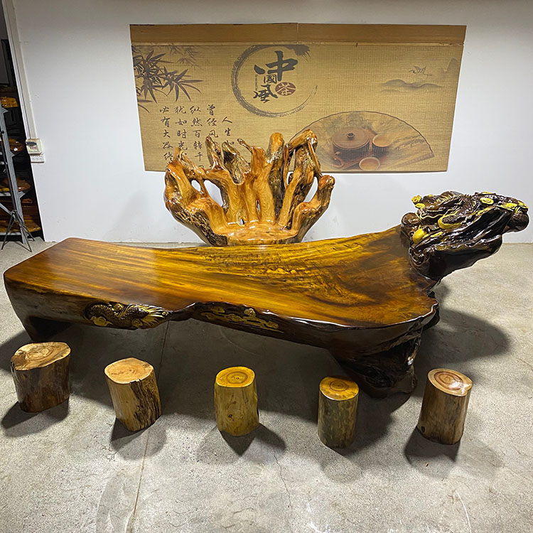 金丝楠木根雕C2805整体展厅茶桌