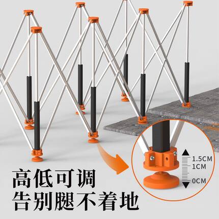 中弩蜘蛛腿工作台木工专用铝合金接料架支架多功能可折叠瓦工架子