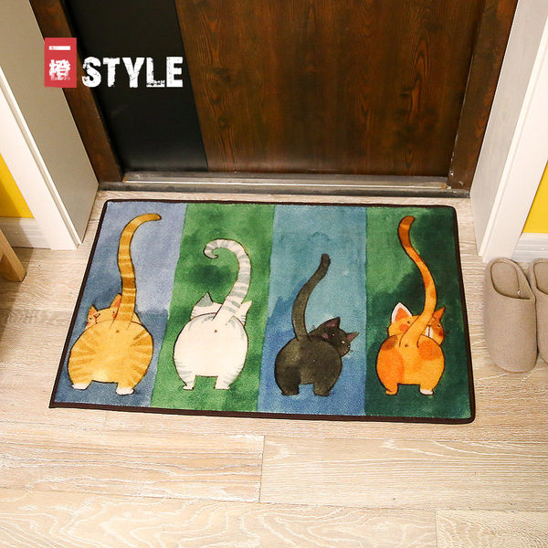 一橙 日式猫咪地垫 门厅脚垫 优惠券折后￥24起包邮（￥39-15） 6款图案可选