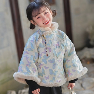 过年服加厚冬季 真兔毛女宝旗袍中国风女童礼服拜年服唐装 新中式
