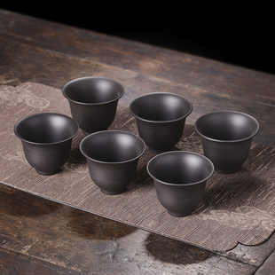 茶盏客杯泡茶茶器紫砂茶杯子小茶杯复古家用杯 功夫茶杯6只10只装
