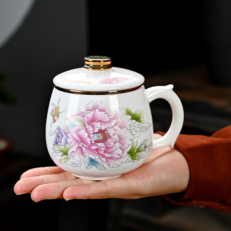 个人办公泡茶杯大容量茶水分离过滤杯手把水杯防烫大号携带礼盒装