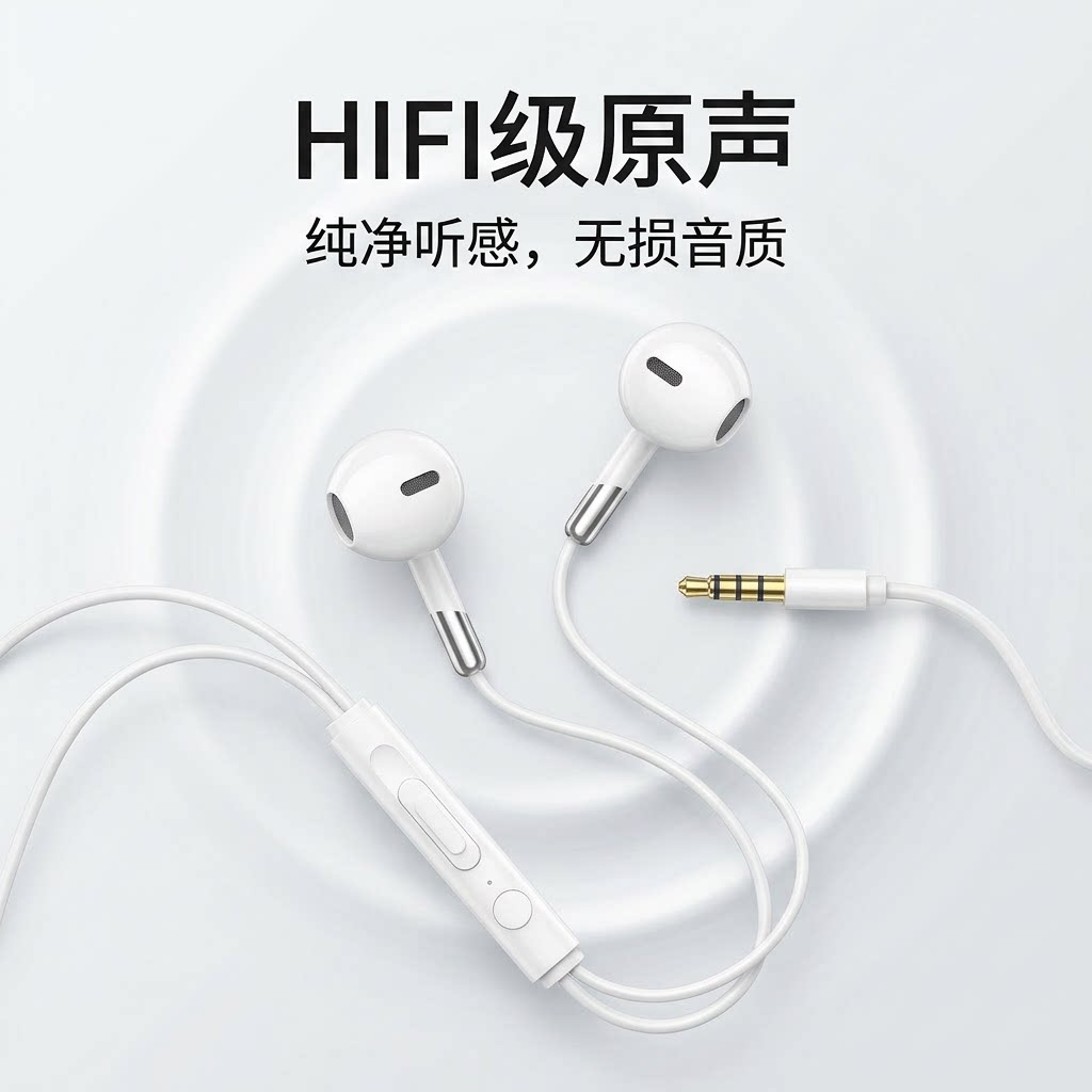 适用于小米耳机有线入耳式圆孔带麦电脑手机typec扁孔3.5mm圆头