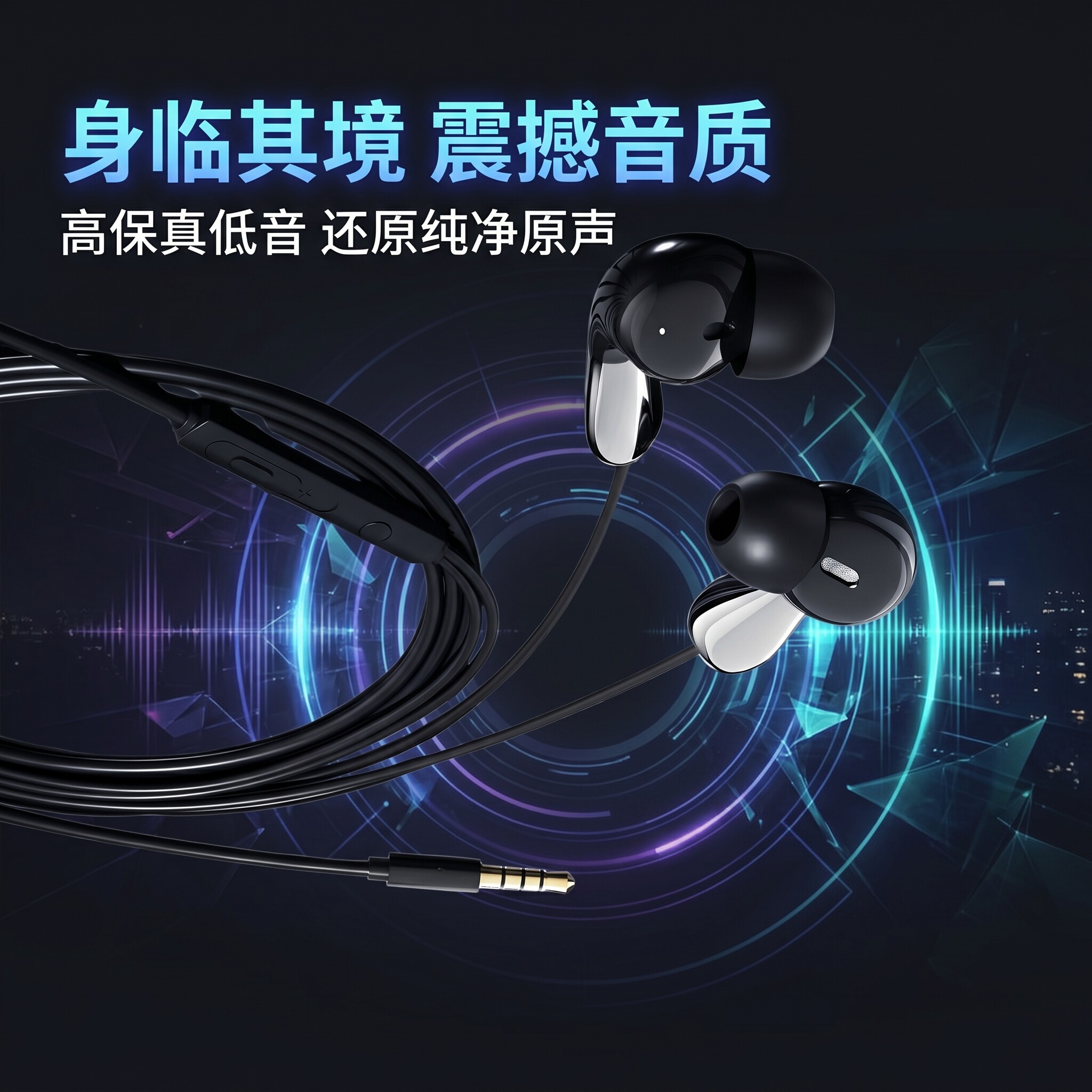通用耳机入耳式扁孔适用于OPPO华为R17重低音耳塞3.5圆孔线控带麦