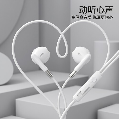 耳机有线入耳式高音质typec接口适用于华为vivo小米OPPO圆孔带麦