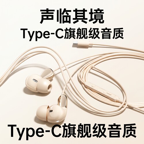 通用入耳式耳机手机电脑适用于OPPO华为小米vivo有线带麦typc耳塞