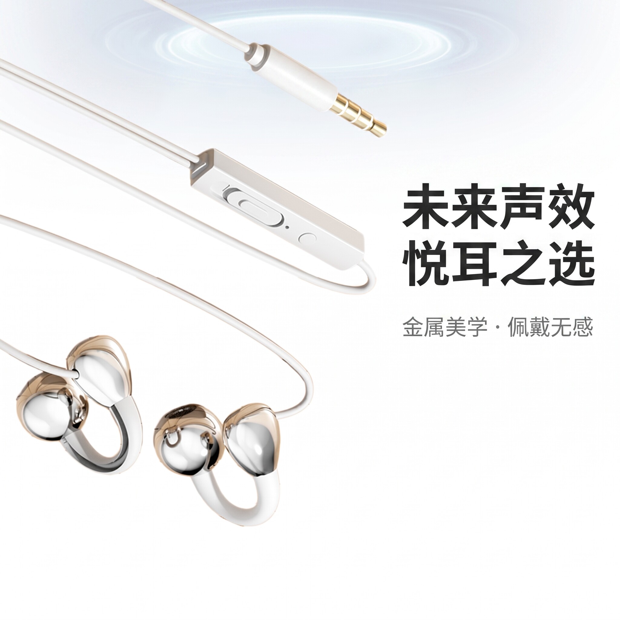 适用于苹果华为手机有线耳机3.5圆孔type-c扁口入耳带线控麦新款