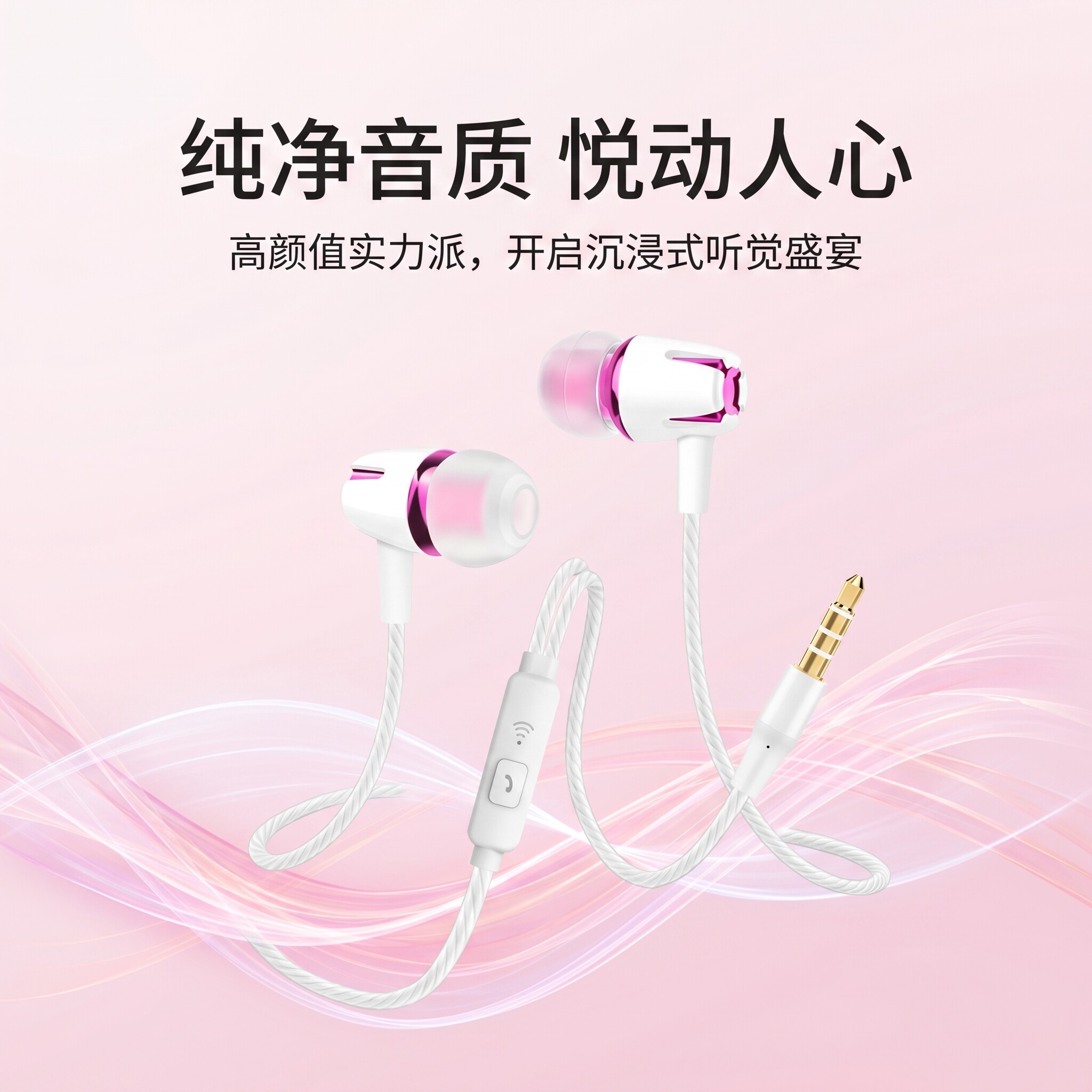 通用耳机适用于oppo华为vivo小米入耳式手机高音质K歌有线重低音
