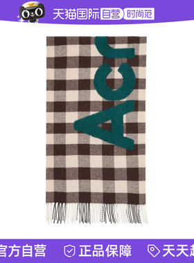 【自营】Acne Studios 字母格纹 绒线围巾 女款 咖色格纹
