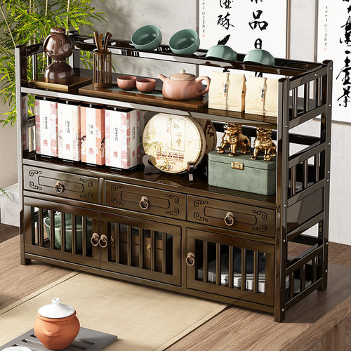 桌面博古架功夫茶杯收纳架置物架茶器茶具茶壶摆放架紫砂壶展示架